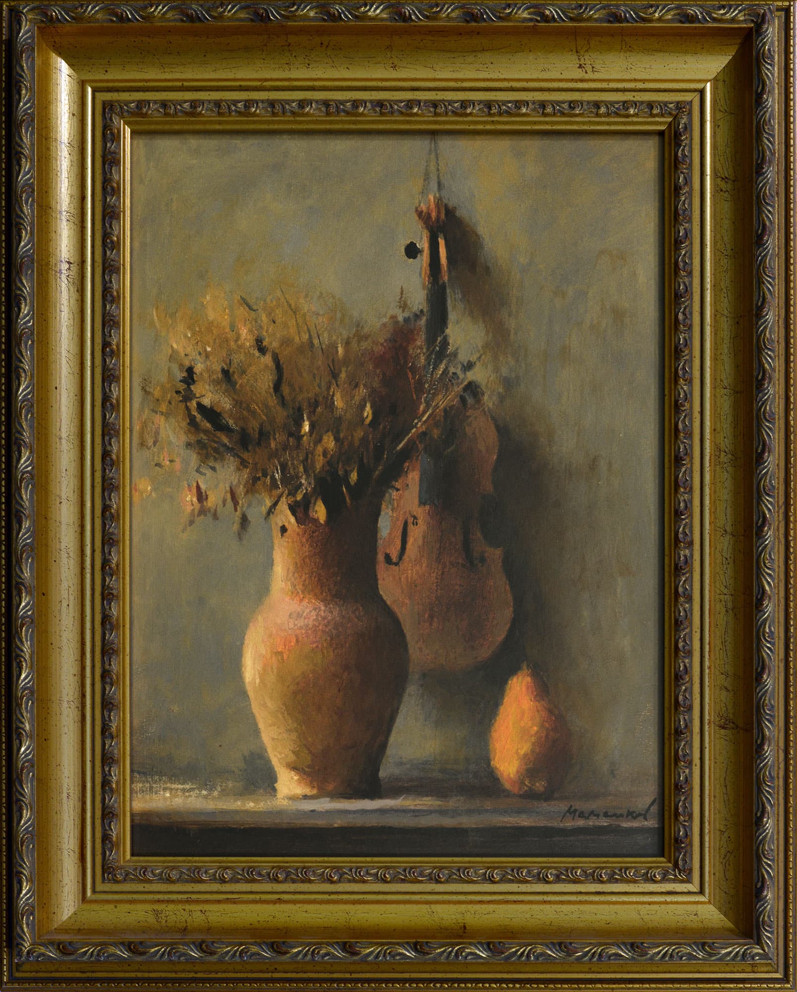 Still Life with a Violin and a Pear