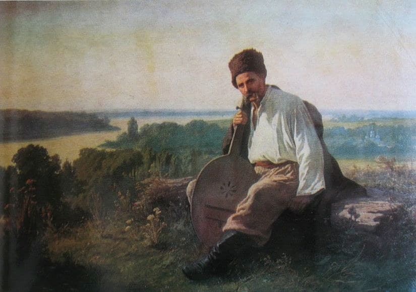 Shevchenko with a Kobza over the Dnieper
