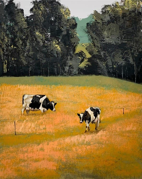 Landscape with Cows on the Field