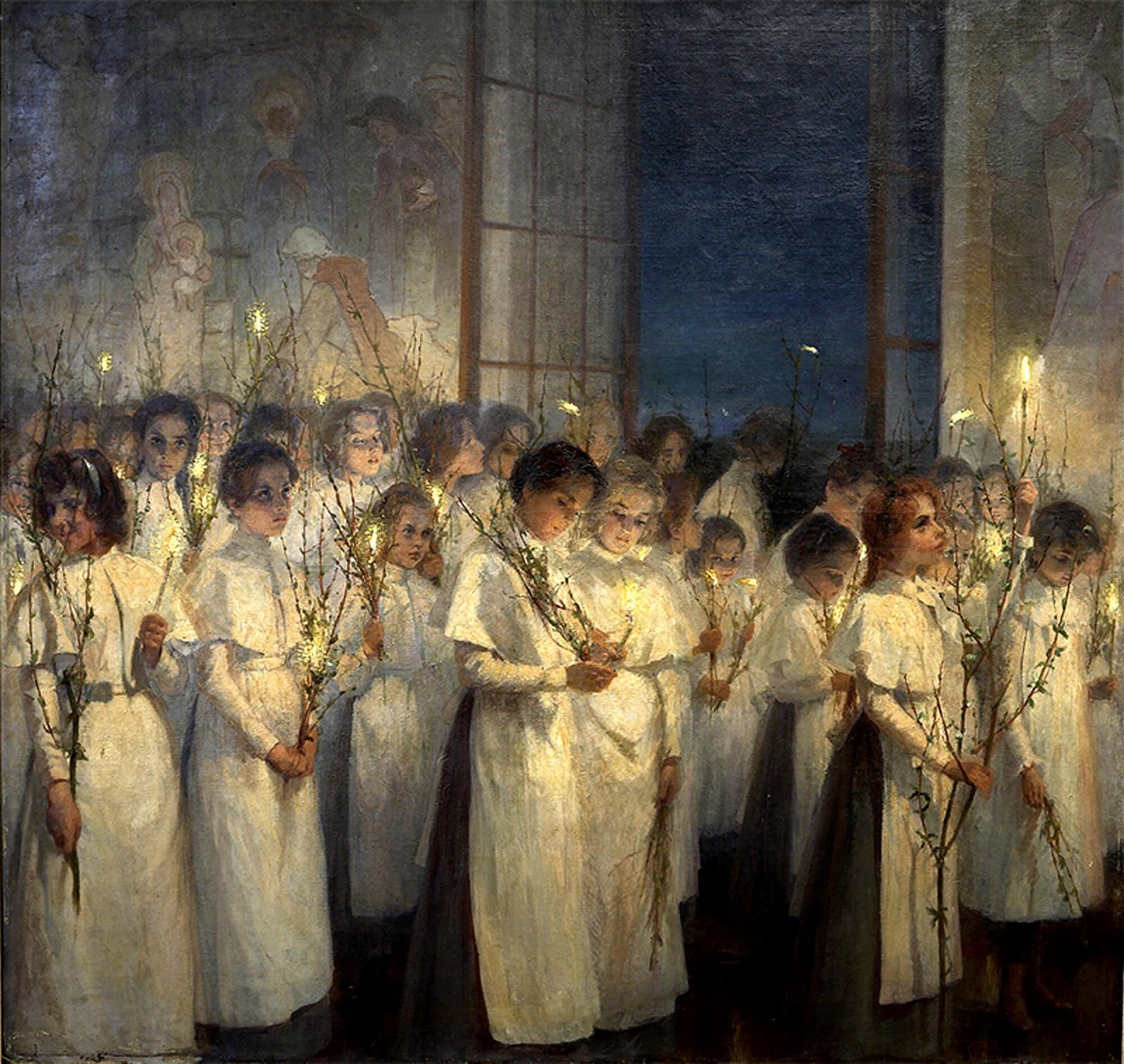 Girls. Palm Sunday